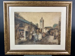 Koszkol Jenő   (1868-1935 ) Tunisz 96x77cm