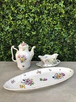Óherendi kézzel festett porcelán kávé kiöntő szószos és hústál