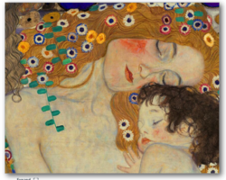 Vászonkép, reprodukció Gustav Klimt, mother and child, 96 cm x 96 cm. IKEA DESIGN.