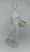 Zsolnay porcelán Art deco tálas nő!