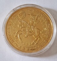 II. Ulászló arany veretű guldiner érme 1506 arannyal bevont után verete kapszulában