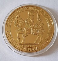 I. Ferdinánd 1 1/2 tallér emlékérme 1541 utánveret  24 karátos aranyozással