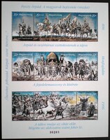 K4331a-c / 1996 Feszty-Körkép : A Magyarok bejövetele postatiszta blokk