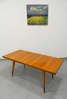 Állítható magasságú német réztalpas retro / mid century dohányzóasztal