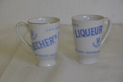 Retro régi porcelán likőrös pohár Becher's Liqueur A268