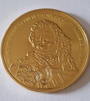 II.Rákóczi Ferenc aranydukát emlékérem utánveret  24 karátos aranyozással