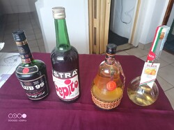 Ritka retró tömény szeszes alkohol italok Rum punch.Club 99, Barack pálinka,Papramorgó