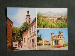 Képeslap,Dunakanyar,mozaik,Szentendre,Nagymaros,Vác,Duna látkép,részlet, 1975-