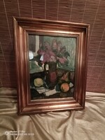 Gyönyörű Alexim Andor virág csendélet 1963 Műcsarnok 41x51,5 cm