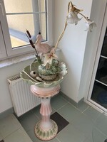 Eredeti Lorenzon kerámia szökőkút – kézzel festett, szignózott olasz mestermű (168 cm)
