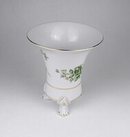 1V643 Erika mintás oroszlánlábas Hollóházi porcelán váza 15.8 cm