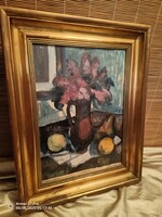 Gyönyörű Alexim Andor virág csendélet 1963 Műcsarnok 41x51,5 cm