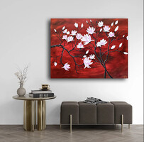 JMModernAbstract SPARKLE SPRING 100X80 cm-es kortárs festmény feszített vásznon