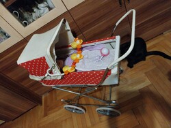 Nagyon Retro egyedi pöttyös babakocsi sok kiegészítővel több a leírásban