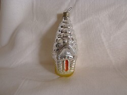 RÉGI ÜVEG KARÁCSONYFADÍSZ - HAVAS HÁZIKÓ!