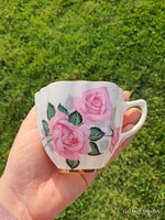 Angol gyönyörű rózsás csontporcelán  csésze és csészealj
