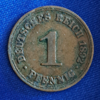 1892.  "A" Verdejel - Deutsches Reich 1 pfennig Németország (228)