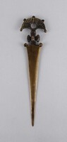 1V845 Művészi bronz levélbontó, levélnyitó kés (Muharos?) 25 cm