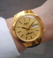 MIR billegő motoros elektromos vintage karóra - Szervizelve,garanciával,Tiktakwatch szervizkártyával