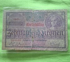 Zehntausend Kronen, Ein Schilling, 1924., Wien,  10.000 korona, 1 Schil