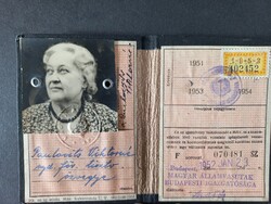 Régi  Magyar  Államvasutak Félárú jegy váltására jogosító arcképes igazolvány 1952