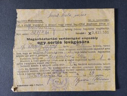 Sertésvágási engedély/Zsírbeadás igazolása Mezőberény 1955