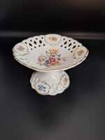 GDR áttört szélű virág mintás német porcelán gyűrűtartó, ékszertartó