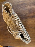 Retro,kukorica csuhéból fonott szatyor,cekker. Erdélyből.  Mérete: 33x22 cm