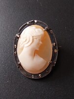 Cameo bross/medál ezüst keretben