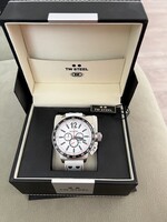 TW STEEL CE1014 Chronograph- óra fehér bőr szíjjal, dobozában,50mm