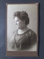 Antik vizitkártya fotó Schubernig Lajos műtermi fotója Paulovits Viktornéról 1915 körül