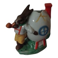 Porcelán, pipázó nyuszis bonsai/pozsgás tartó