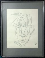 Pima díjas művésztől, tanúsítvánnyal Táncok c. grafika, 60x45cm. Károlyfi Zsófia (1952)