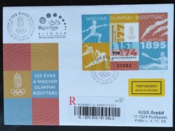 FF5452at / 2020 Magyar Olimpiai Bizottság blokk FDC-n  ajánlott tétivevényes levélen