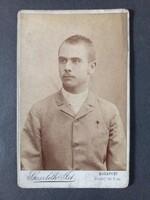 Antik vizitkártya fotó Goszleth István (1850-1913) műtermi fotója kb. 1885–1895