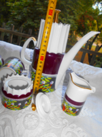 Vintige porcelán készlet  60-as 70 -.es évek  3 csésze l+ kancsó+cukortartó+ tejkiöntő