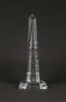 1V773 Régi csiszolt üveg torony levélnehezék, íróasztali kellék 20.7 cm