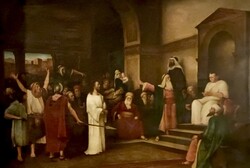1 ft-ról! 19-20. századi festő, Kiskin György, 1920 körüli, Munkácsy másolat! Hatalmas 90x125cm!
