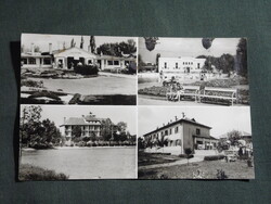 Képeslap,Hajdúszoboszló,mozaik,gyógyfürdő,strand,bejárat,medence,Bányász üdülő látkép,részlet, 1965-