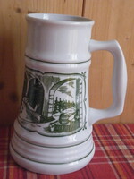 Alföldi képen illusztrált Sernevelő ház, és Sernevelő ház a XVII.századból felirattal porcelán korsó