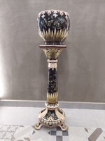 Csodálatos, Szecessziós Majolika posztamens, kaspóval