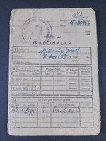 1951/52 évi Gabonalap - ifj. Dombi József  Mezőberény község Tanácsa pecséttel