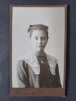 Antik vizitkártya fotó Schubernig Lajos műtermi fotója Paulovits Gizelláról 1915 körül