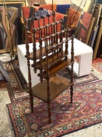 ANTIK ÓNÉMET ESZTERGÁLT KÁVÉHÁZI ÚJSÁGTARTÓ / KOTTATARTÓ ÁLLVÁNY 104 x 45 x 29 CM