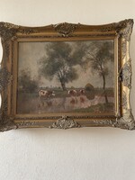 Olgyay Ferenc (1872 - 1939) Tehenek a parton