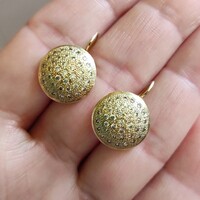 14k sárga arany lencse patent záras fülbevaló