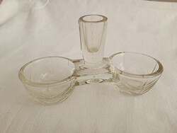Üveg sótartó borstartó fogpiszkáló tartó só bors fogvájó retro 13cm