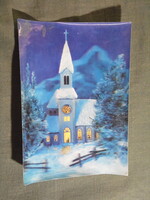 Képeslap,dimenziós,Jugoszlávia,ünnepi,karácsony, 1968-