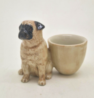 Angol kerámia mopsz pug kutya tojástartó figura 8cm