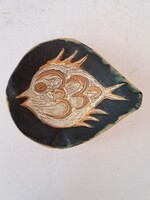 Jelzett Gorka Lívia magyar kerámia halas dísztál